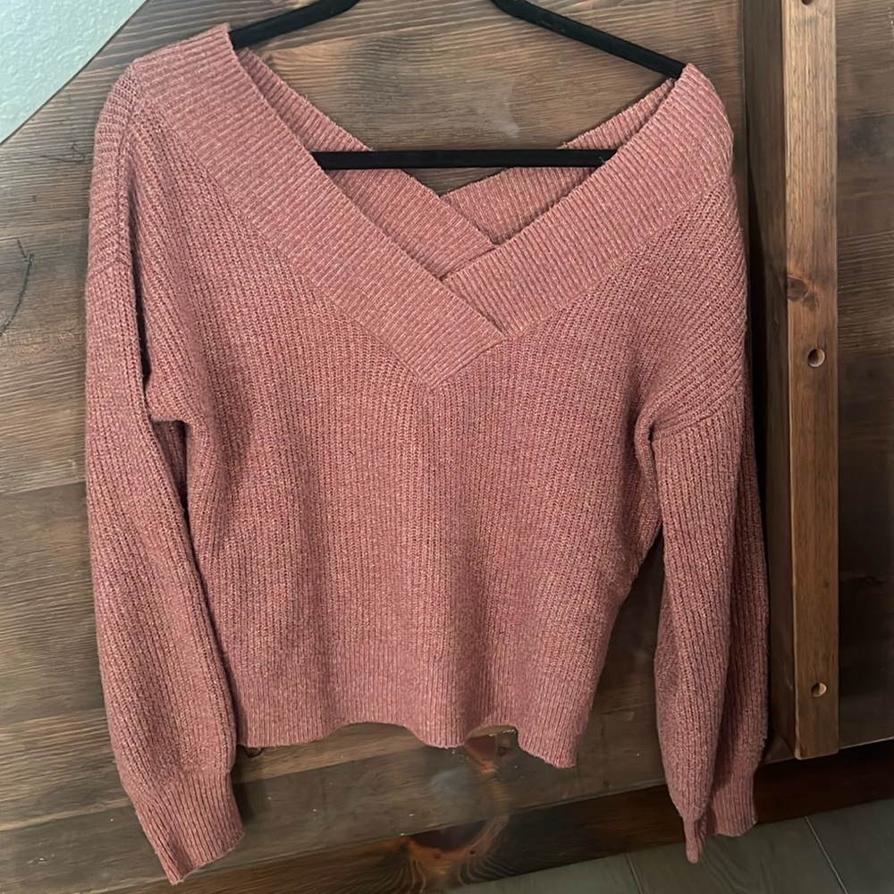 Pink Rose off the shoulder sweater